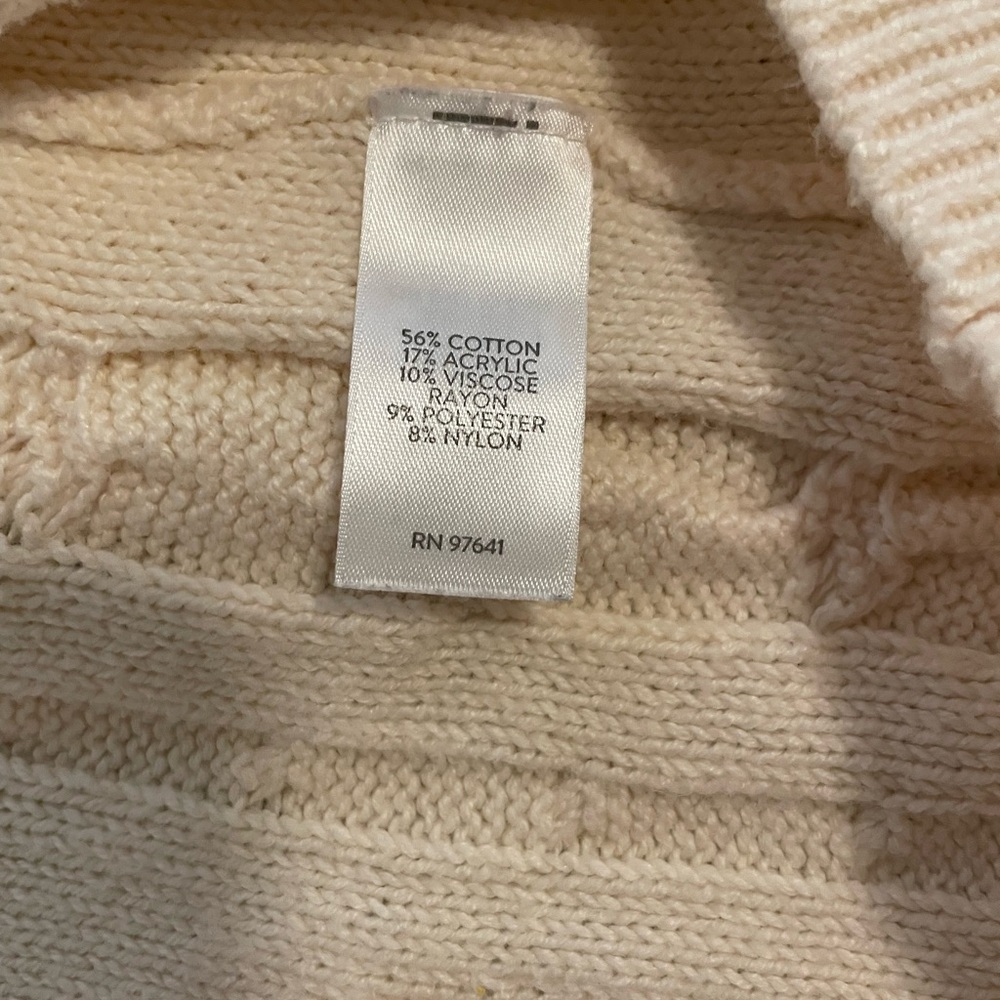 JJill cable knit open ivory cardigan - Picture 5 of 6